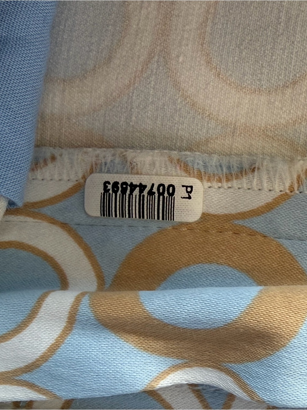 Valentino Jeans 5 pocket pants, lt blue, tan circles, cropped, hem slits, 26,GUC - Picture 11 of 13